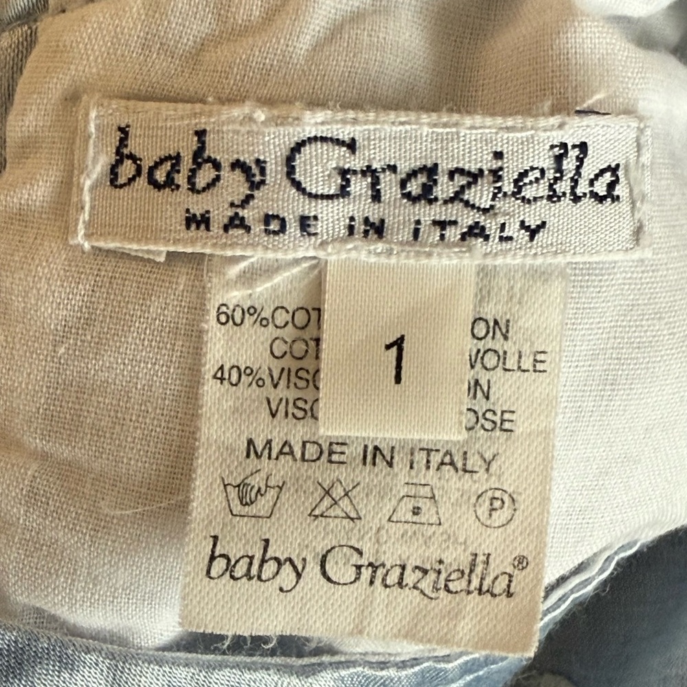 Baby Graziella Striped Blue and White  baby Dress‎ size 1 made in Italy - Picture 7 of 10